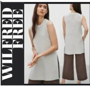 Aritzia Wilfred Durandal Tunic Beige Knit Wool Sweater